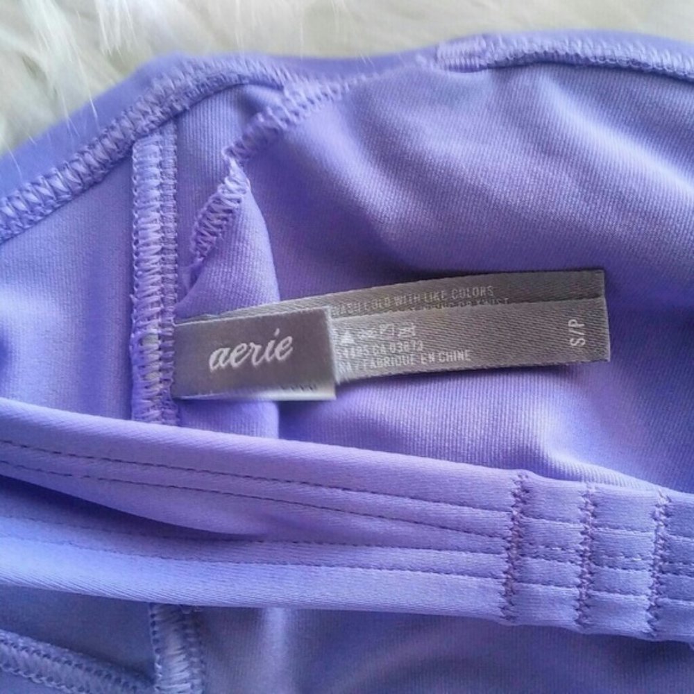 New Aerie Beaded Purple Pucker One-Piece Swimsuit - Picture 6 of 8